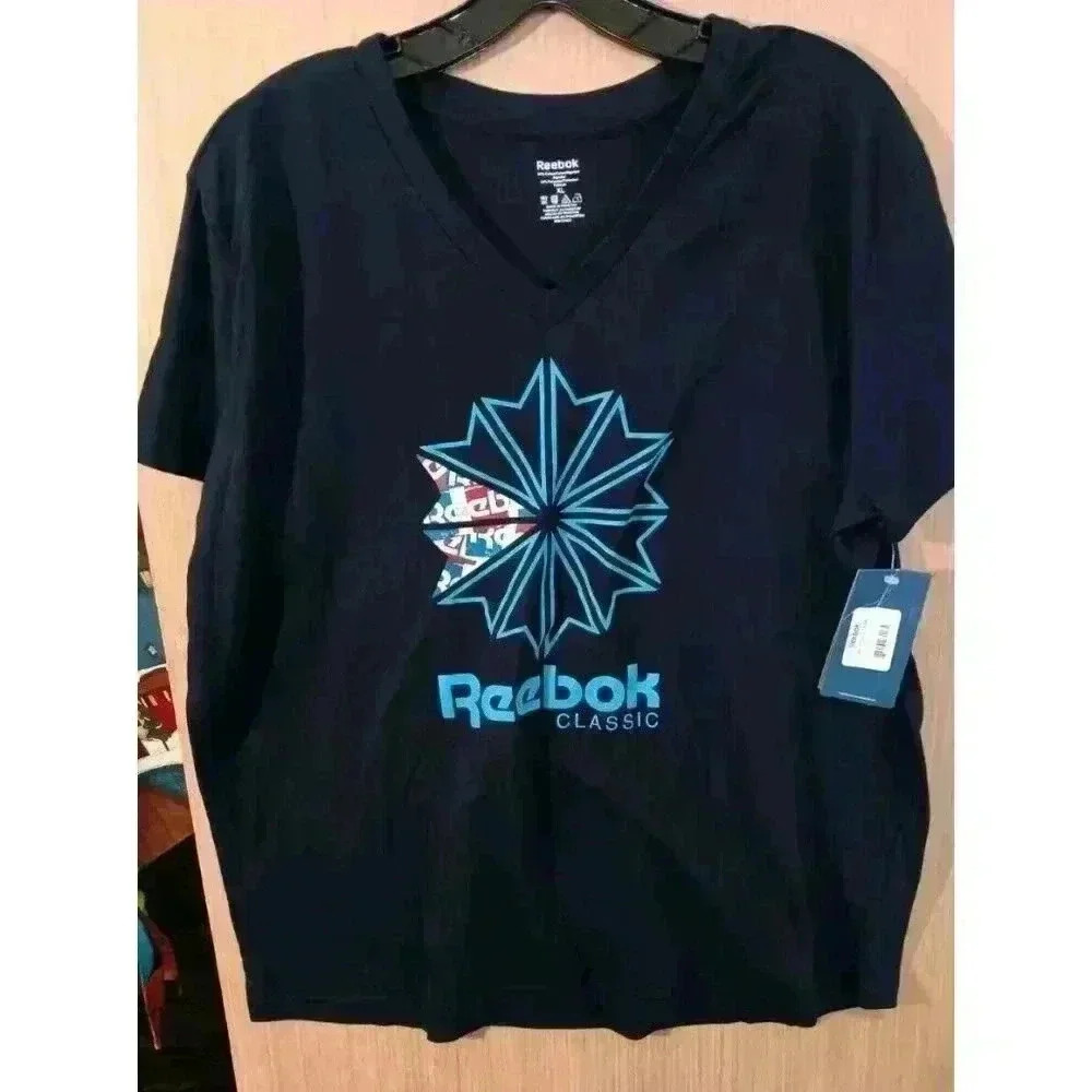 Reebok XL Womens Great Britain Logo Tshirt Blue M- Men's